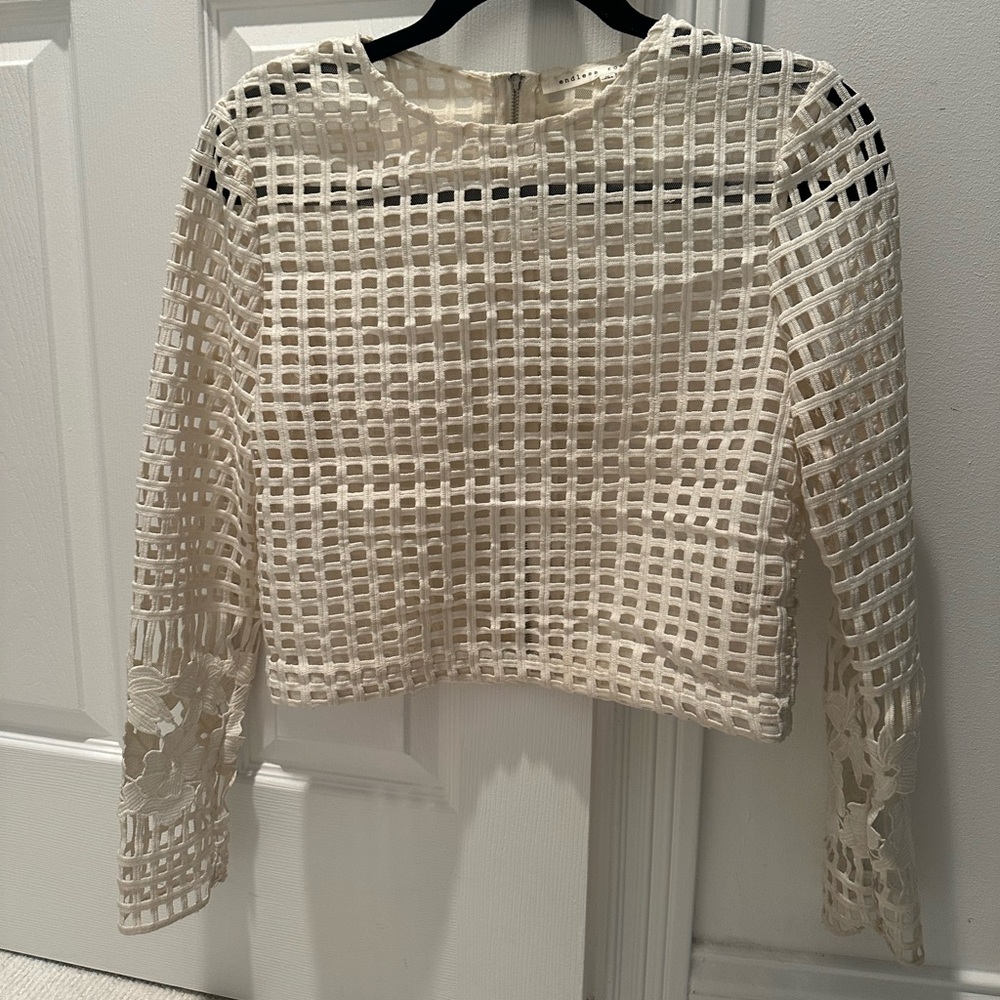 Endless Rose Cream Grid Pattern Blouse